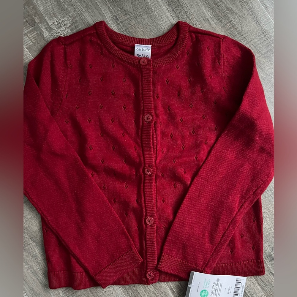 NWT 3T red cardigan sweater